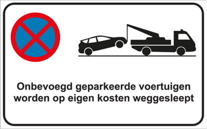 Afbeeldingen van Stopverbodbord stopverbod Wegsleepregeling