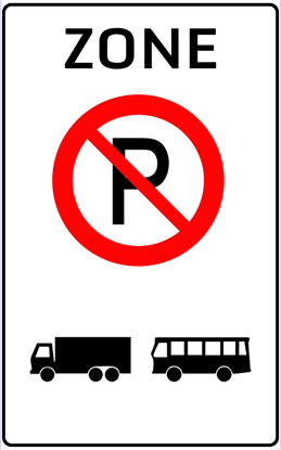 Afbeeldingen van Parkeerverbod E201 Zone vrachtwagens en bussen 25x40