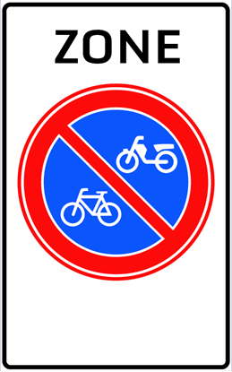 Afbeeldingen van Parkeerverbod E03-ZB Zone verbod fietsen en bromfietsen te plaatsen 25x40