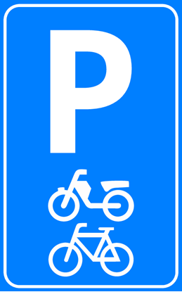 Afbeeldingen van Parkeergelegenheid E08-8 Fietsen, bromfietsen en gehandicaptenvoertuigen 25x40