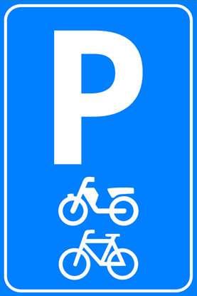 Afbeeldingen van Parkeergelegenheid E08-8 Fietsen, bromfietsen en gehandicaptenvoertuigen 40x60