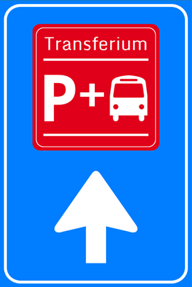 Afbeeldingen van Parkeergelegenheid BW101-B + SP03B Transferium voor overstappers op het openbaar vervoer (bus) Volg pijl 40x60