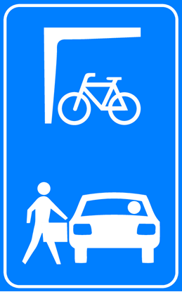 Afbeeldingen van Verkeersbord E106 In- en uitstapplaats met overdekte fietsenstalling 25x40