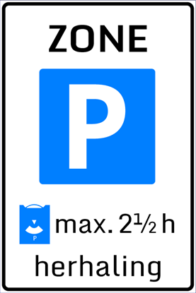Afbeeldingen van Parkeergelegenheid E10-ZH Herhaling parkeerschijfzone (max. 2½ h) 40x60