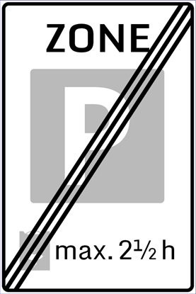 Afbeeldingen van Parkeergelegenheid E10-ZE Einde parkeerschijfzone (max. 2½ h ) 40x60