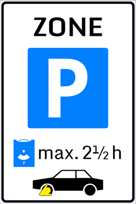 Afbeeldingen van Parkeergelegenheid E10-ZBK Parkeerschijfzone met (max. 2½ h) 40x60
