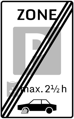 Afbeeldingen van Parkeergelegenheid E10-ZEK Einde parkeerschijfzone (max. 2½ h) 25x40