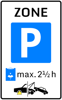 Afbeeldingen van Parkeergelegenheid E10-ZBKS Parkeerschijfzone (max. 2½ h) 25x40