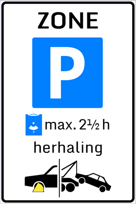 Afbeeldingen van Parkeergelegenheid E10-ZHKS Herhaling parkeerschijfzone (max. 2½ h) 40x60