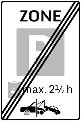 Afbeeldingen van Parkeergelegenheid E10-ZEKS Einde parkeerschijfzone (max. 2½ h) 60x40