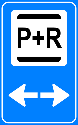 Afbeeldingen van Parkeergelegenheid BW101-LR + SP03 Overstappers op het openbaar vervoer (park and ride) pijl (links&rechts) 25x40