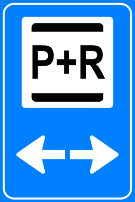 Afbeeldingen van Parkeergelegenheid BW101-LR + SP03  Overstappers op het openbaar vervoer (park and ride) pijl (links&rechts) 40x60