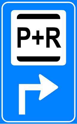 Afbeeldingen van Parkeergelegenheid BW101-RH + SP03  Overstappers op het openbaar vervoer (park and ride) Pijl (rechts) 25x40