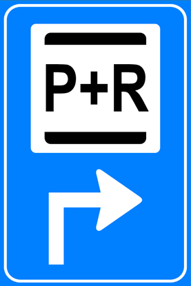 Afbeeldingen van Parkeergelegenheid BW101-RH + SP03 Overstappers op het openbaar vervoer (park and ride) Pijl (rechts) 40x60