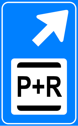 Afbeeldingen van Parkeergelegenheid BW101-RB+SP03 Overstappers op het openbaar vervoer (park and ride) Pijl (rechts boven) 25x40