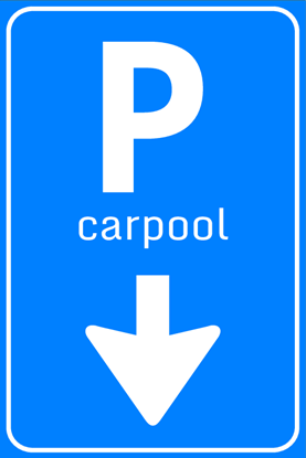 Afbeeldingen van Parkeergelegenheid BW101-O + SP06 Carpool Pijl 40x60