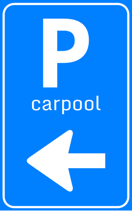 Afbeeldingen van Parkeergelegenheid BW101-L + SP06 Carpool Pijl (links) 25x40