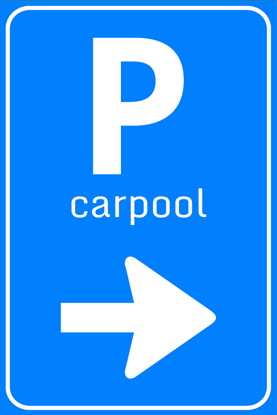 Afbeeldingen van Parkeergelegenheid BW101-R + SP06 Carpool Pijl (rechts) 40x60