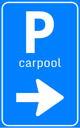 Afbeeldingen van Parkeergelegenheid BW101-R + SP06 Carpool Pijl (rechts) 25x40
