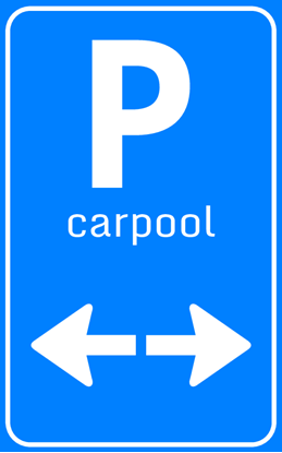 Afbeeldingen van Parkeergelegenheid BW101-LR + SP06 Carpool pijl (links&rechts) 25x40