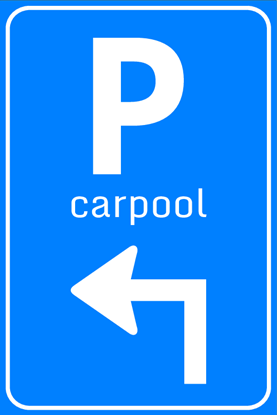 Afbeeldingen van Parkeergelegenheid BW101-LH + SP06 Carpool pijl (links) 40x60