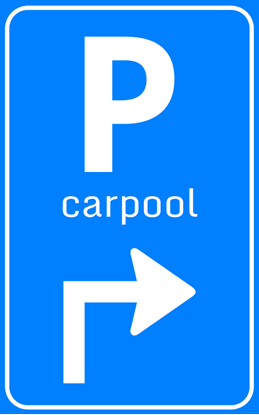 Afbeeldingen van Parkeergelegenheid BW101-RH + SP06 Carpool Pijl (rechts) 25x40