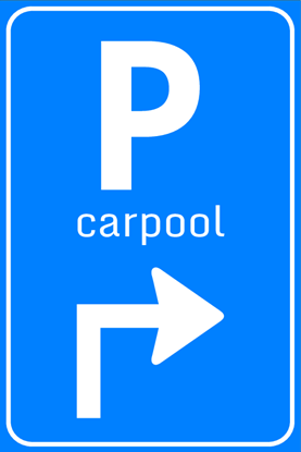 Afbeeldingen van Parkeergelegenheid BW101-RH + SP06 Carpool Pijl (rechts) 40x60