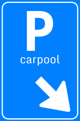 Afbeeldingen van Parkeergelegenheid BW101-RO + SP06 Carpool pijl (rechts) 40x60
