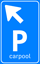 Afbeeldingen van Parkeergelegenheid BW101-LB + SP06 Carpool Pijl (links boven) 25x40